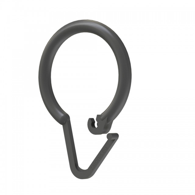 SHOWER CURTAIN RING PLASTIC GREY